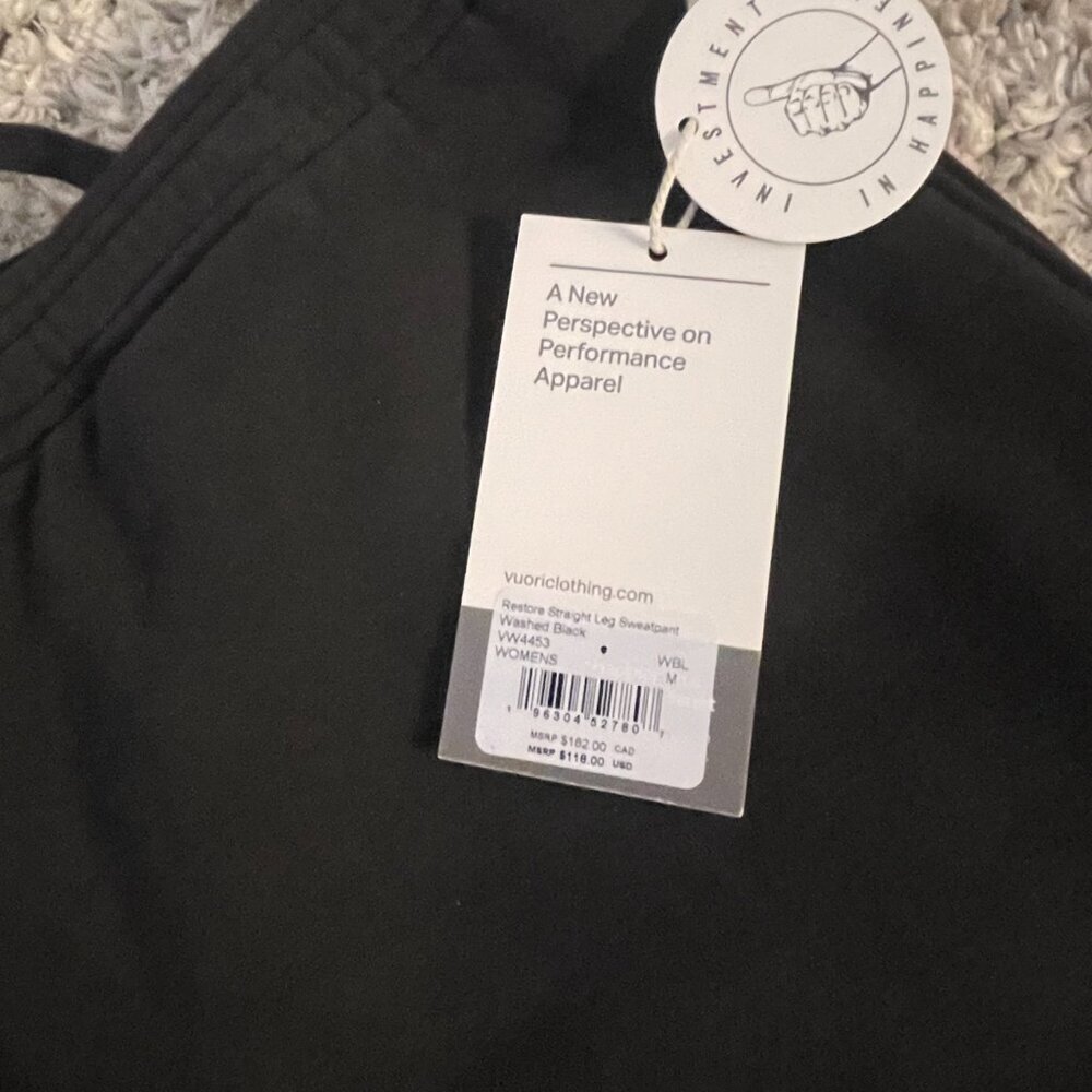 Vuori Restore Straight Leg Sweatpant M Regular Washed Black NWT - Picture 3 of 8